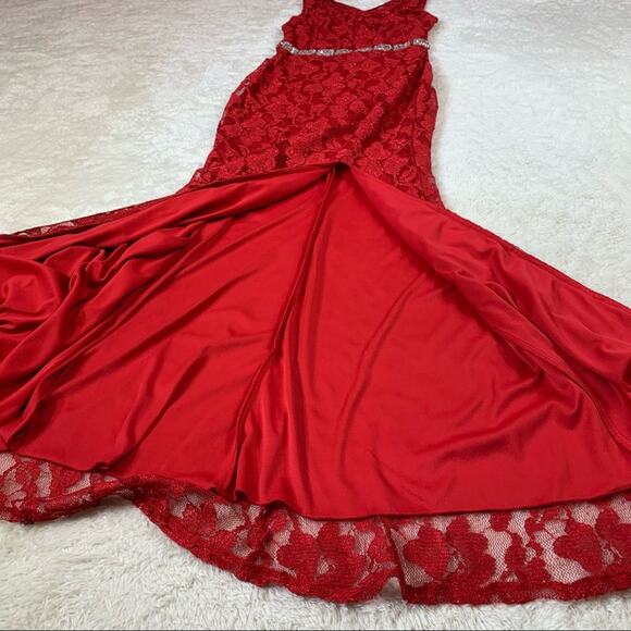 City Studio Jessica Rabbit lace mermaid sheath evening gown maxi dress, 9 NWT - Picture 13 of 15